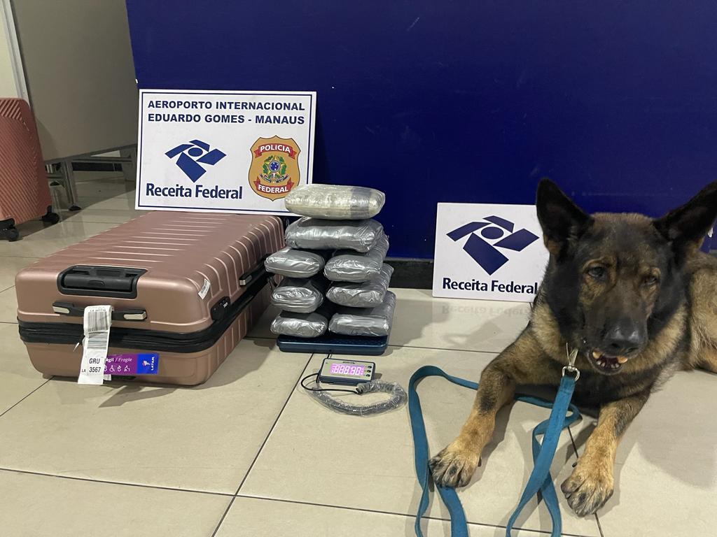 Receita Federal apreende droga avaliada em R$ 350 mil no aeroporto de Manaus