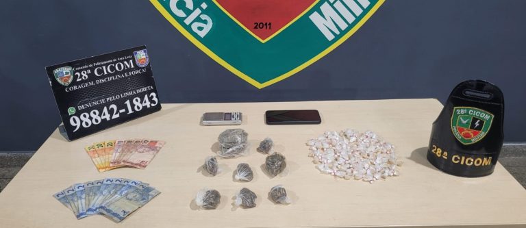 Três homens são presos em flagrante pelos crimes de tráfico de drogas na zona Leste