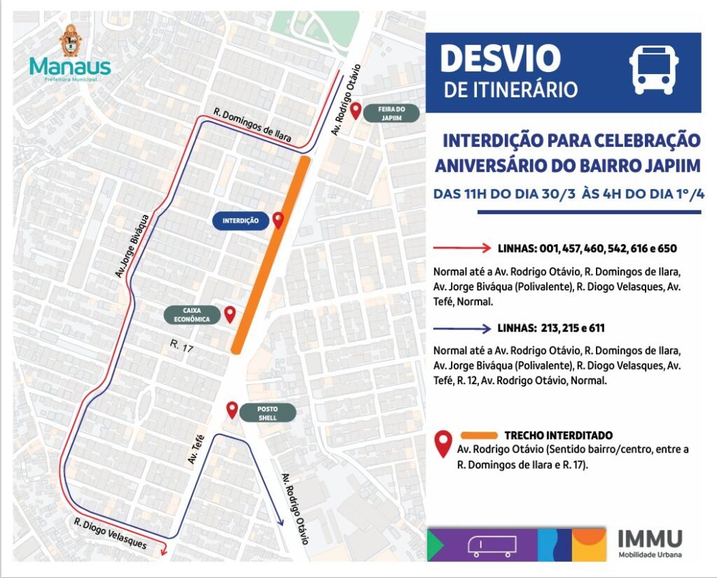 Prefeitura alerta para alterações no trânsito e transporte público devido às comemorações do aniversário do bairro