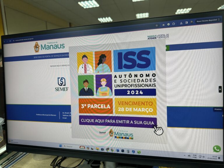 Terceira parcela do ISS para autônomos vence nesta quinta-feira, 28/3