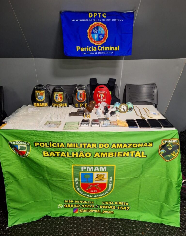 Base Arpão 2: PMAM prende casal com arma, drogas e munições em comunidade de Barcelos