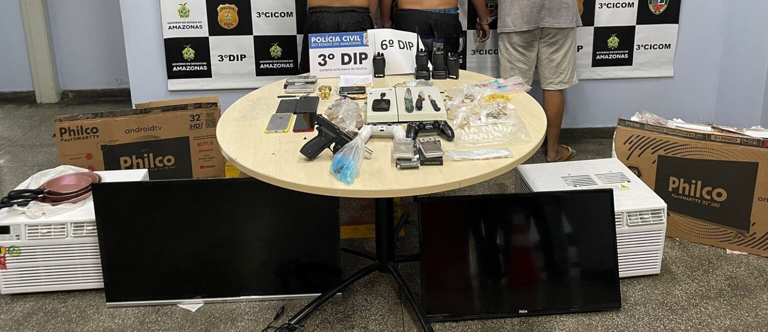 Polícia Civil prende trio em flagrante por receptação e tráfico de drogas