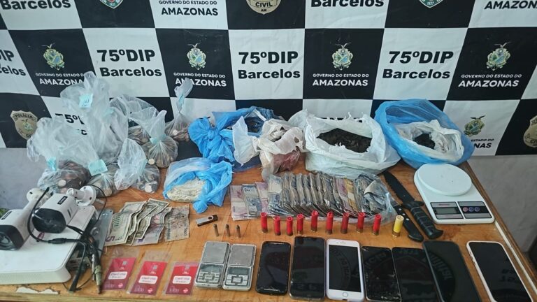 Polícia Civil prende homem em Barcelos, com drogas, dinheiro em espécie e munições