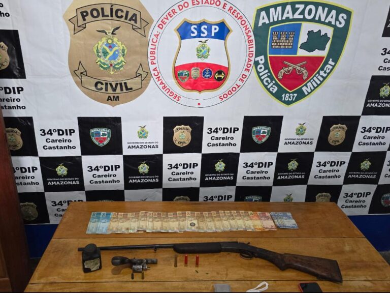 Ação integrada entre PC-AM e PMAM em Careiro resulta em prisão de homem com ficha criminal extensa