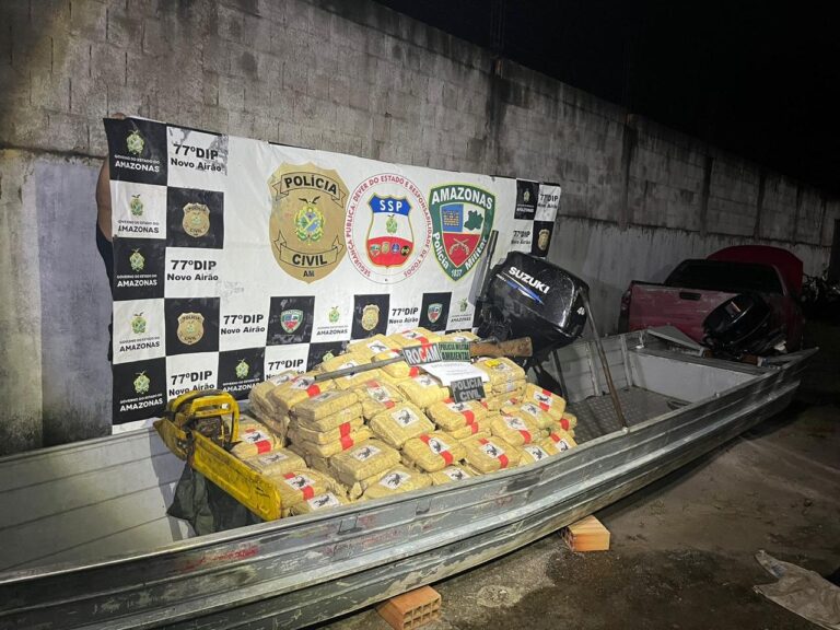 Base Arpão 2: Dois homens são presos pelas Forças de Segurança com 260 kg de entorpecentes nas proximidades de Novo Airão