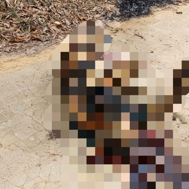 Imagens fortes: Homem é executado com tiro na nuca e tem corpo incendiado no ramal do Brasileirinho, em Manaus