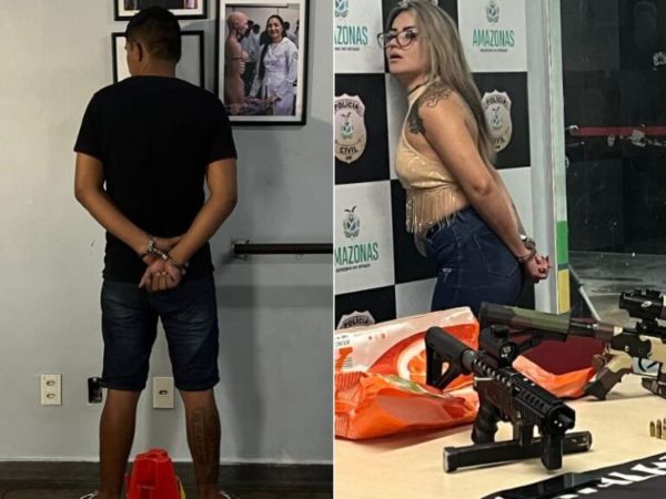 Polícia flagra casal com submetralhadoras e mulher tenta atacar PMs com mordida em Manaus