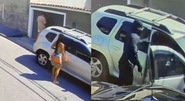 Mulher é baleada com mais de 10 tiros na frente de marido e filho