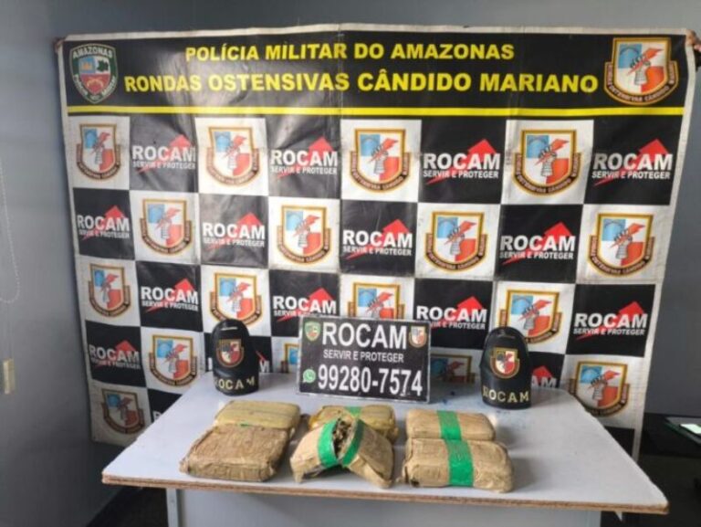 Seis quilos de maconha são apreendidos pela Rocam em Manaus