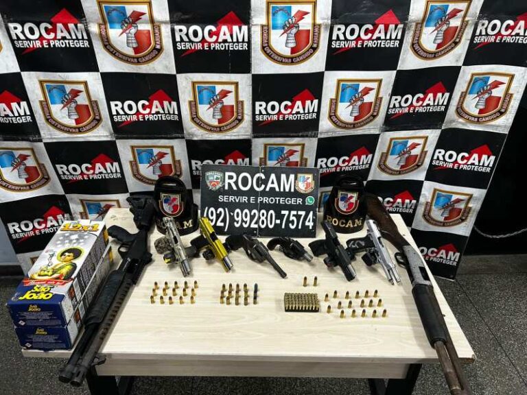 Facção criminosa perde arsenal em ação da ROCAM na Zona Norte de Manaus