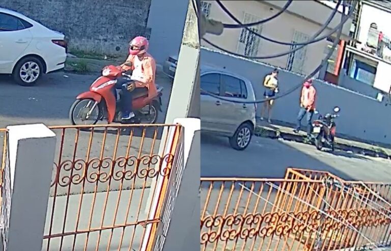 Assalto em Manaus: criminoso em moto aterroriza moradores do São Jorge