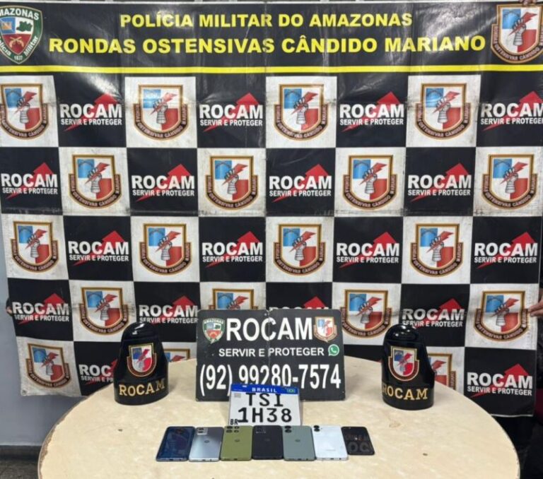 ROCAM recupera motocicleta e celulares roubados no Distrito Industrial II, em Manaus