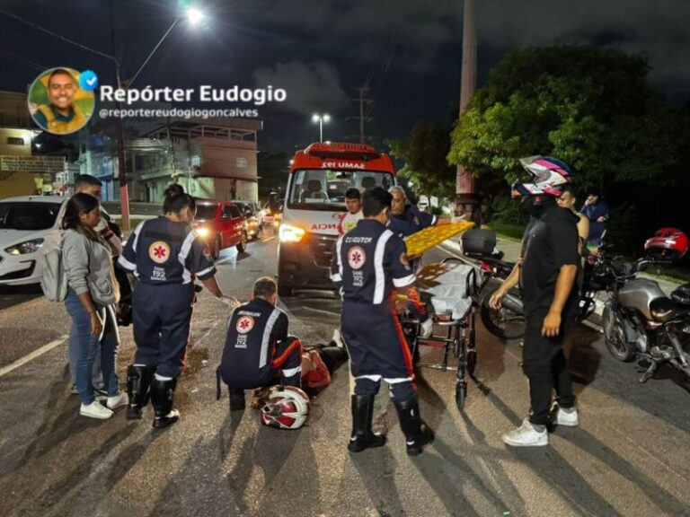 Colisão entre motocicletas deixa jovem gravemente ferida no bairro São Jorge, em Manaus