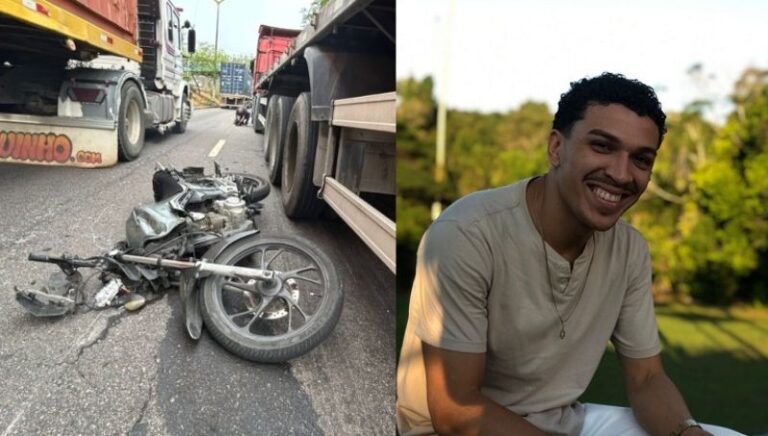 Jovens morrem após colisão entre moto e carreta na avenida Rodrigo Otávio, em Manaus