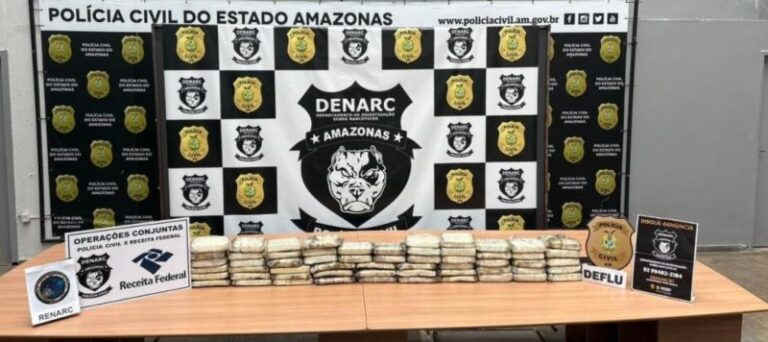 Polícia apreende R$ 4,5 milhões em cocaína escondida em rodas de caminhonete em Manaus